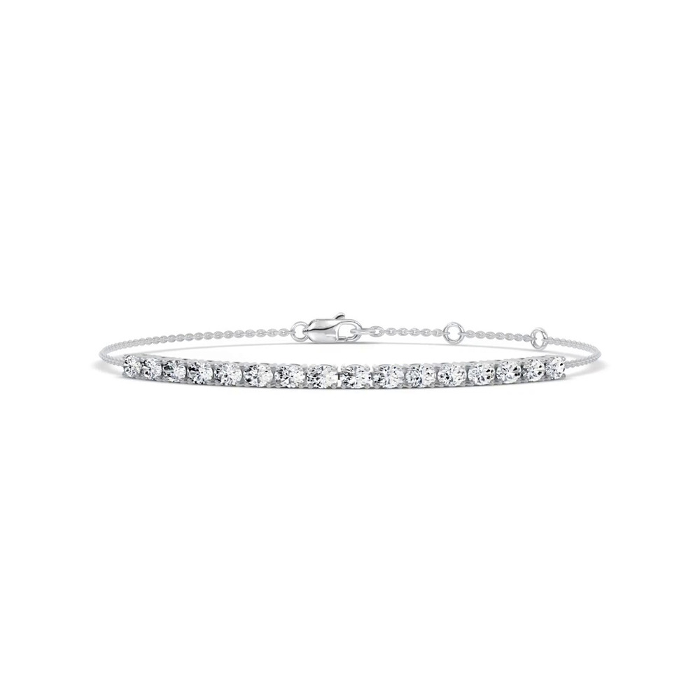 360 degree view of Oval Lab Diamond Chain Tennis Bracelet