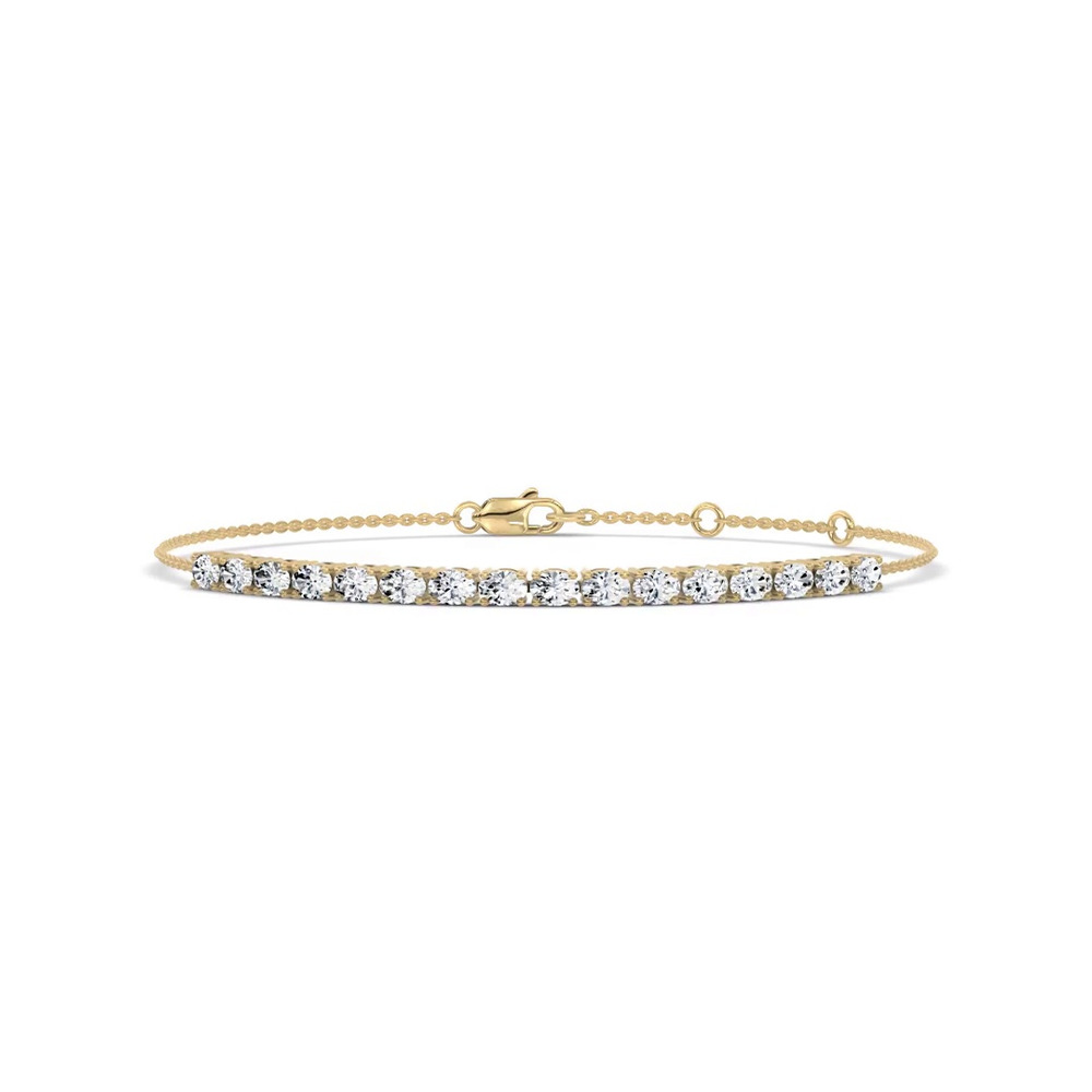 360 degree view of Oval Lab Diamond Chain Tennis Bracelet