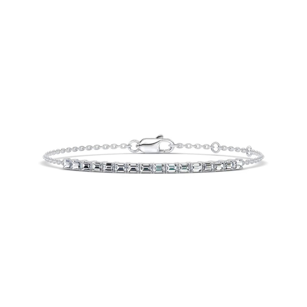 360 degree view of Emerald Lab Diamond Chain Tennis Bracelet