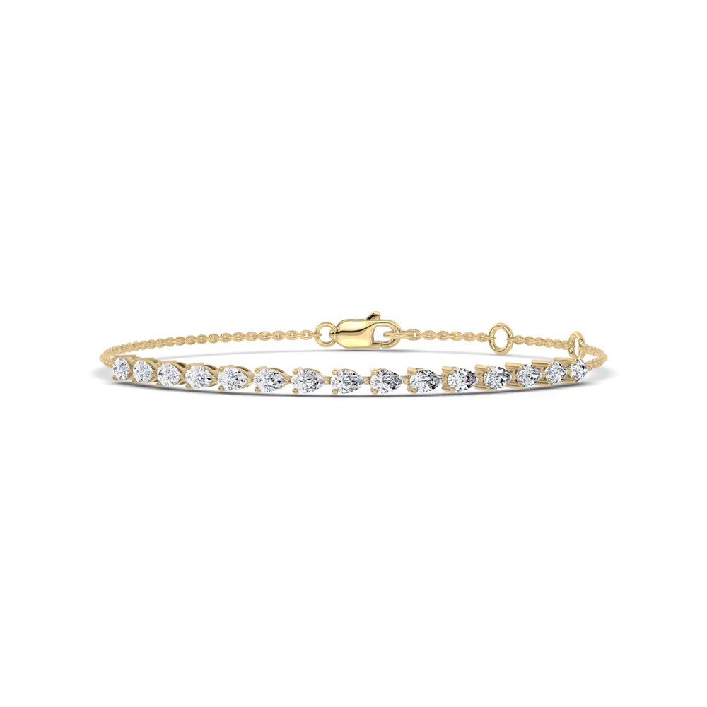 360 degree view of Pear Lab Diamond Chain Tennis Bracelet