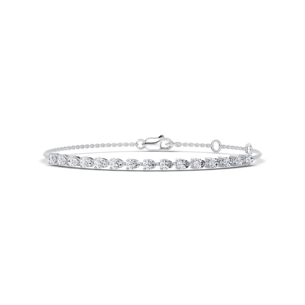 360 degree view of Pear Lab Diamond Chain Tennis Bracelet