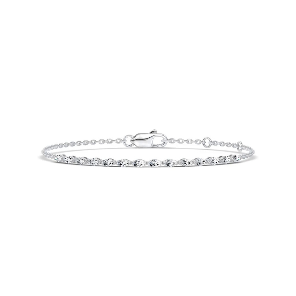 360 degree view of Marquise Lab Diamond Chain Tennis Bracelet
