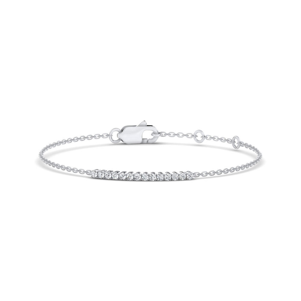 360 degree view of Petite Lab Diamond Tennis Chain Silver Bracelet (0.25 ct. tw.)