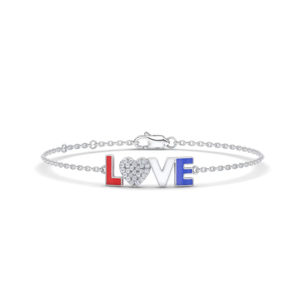 360 degree view of Patriotic Love Lab Diamond Bracelet