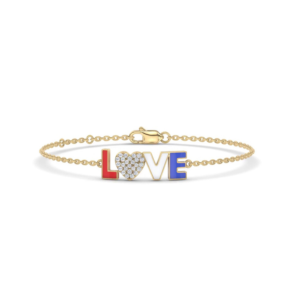 360 degree view of Patriotic Love Lab Diamond Bracelet