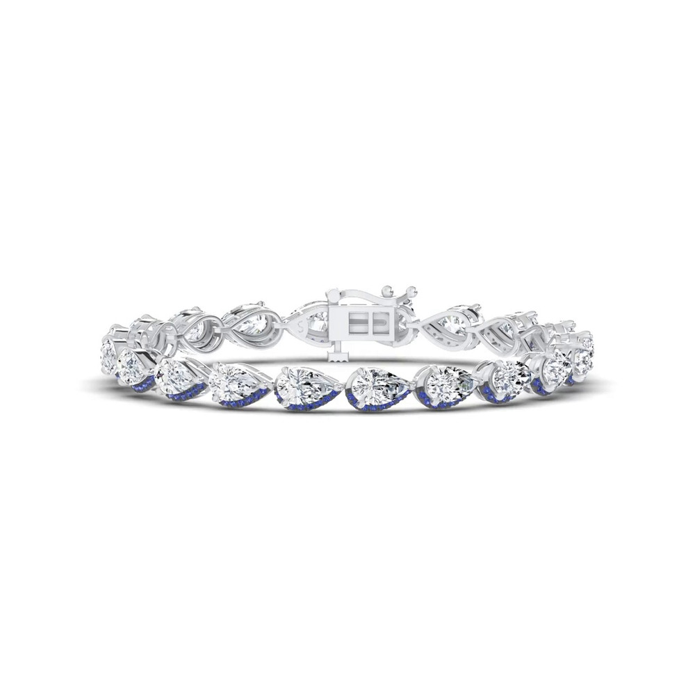 360 degree view of Lab Sapphire Sweep Bracelet by Christian Siriano