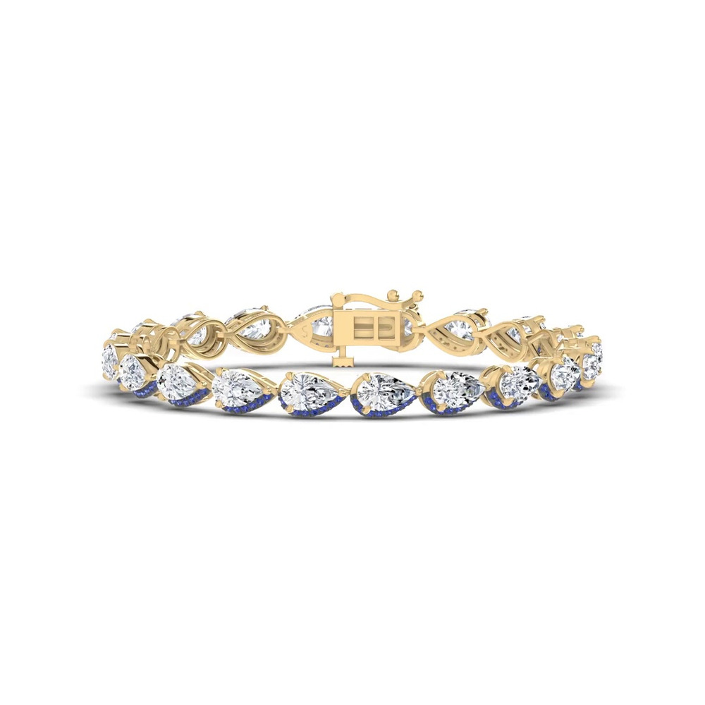 360 degree view of Lab Sapphire Sweep Bracelet by Christian Siriano