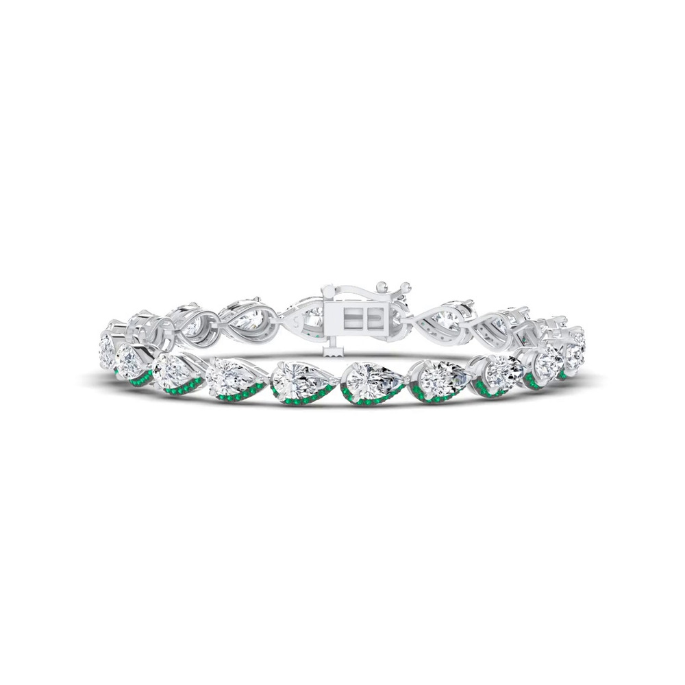 360 degree view of Lab Emerald Sweep Bracelet by Christian Siriano
