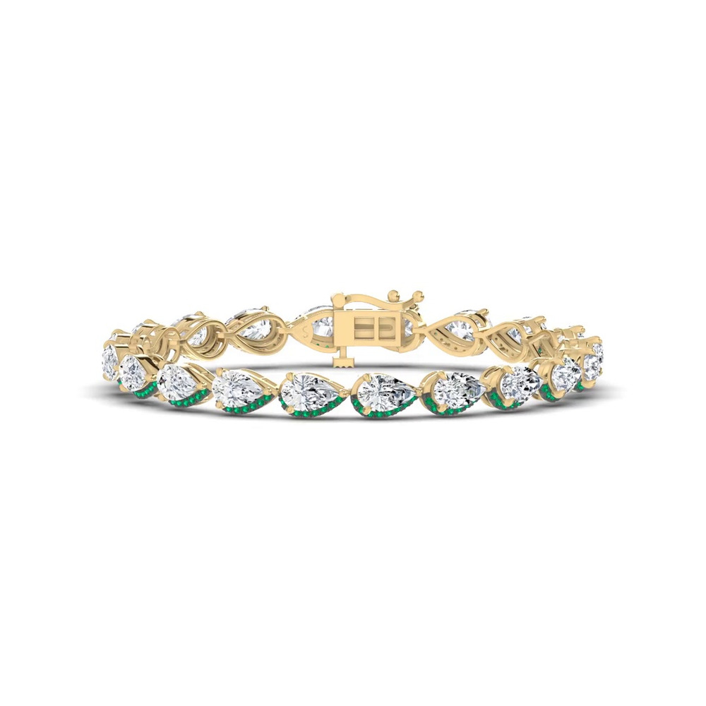 360 degree view of Lab Emerald Sweep Bracelet by Christian Siriano