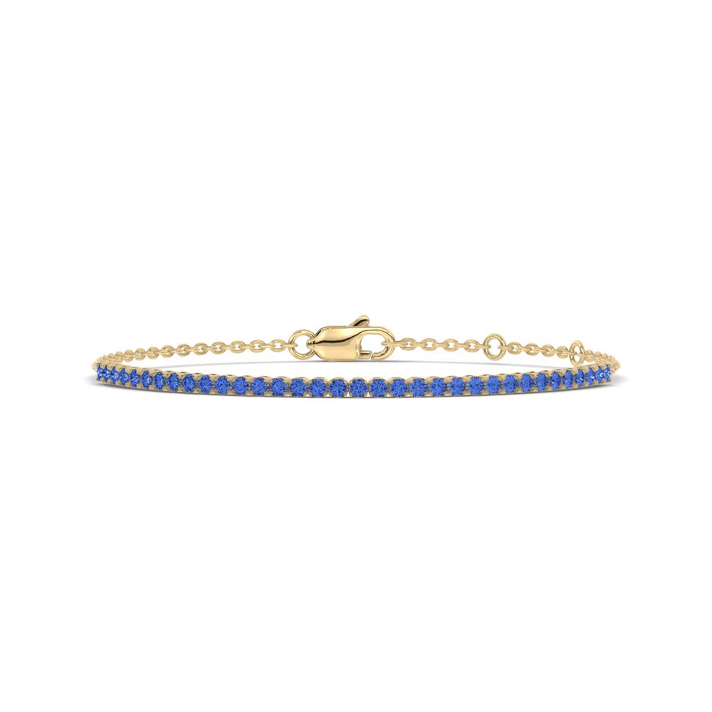 360 degree view of Lab Sapphire Tennis Chain Bracelet (1.45 ct. tw.)