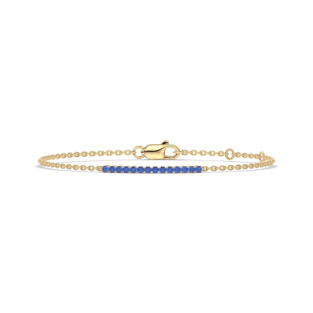 360 degree view of Petite Lab Sapphire Tennis Chain Vermeil Bracelet (0.60 ct. tw.)