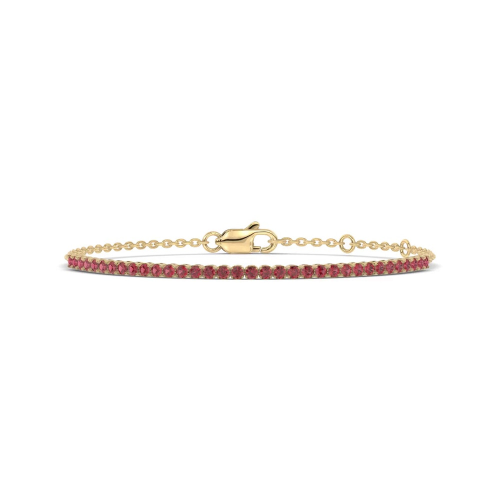 360 degree view of Lab Ruby Tennis Chain Vermeil Bracelet (1 ct. tw.)