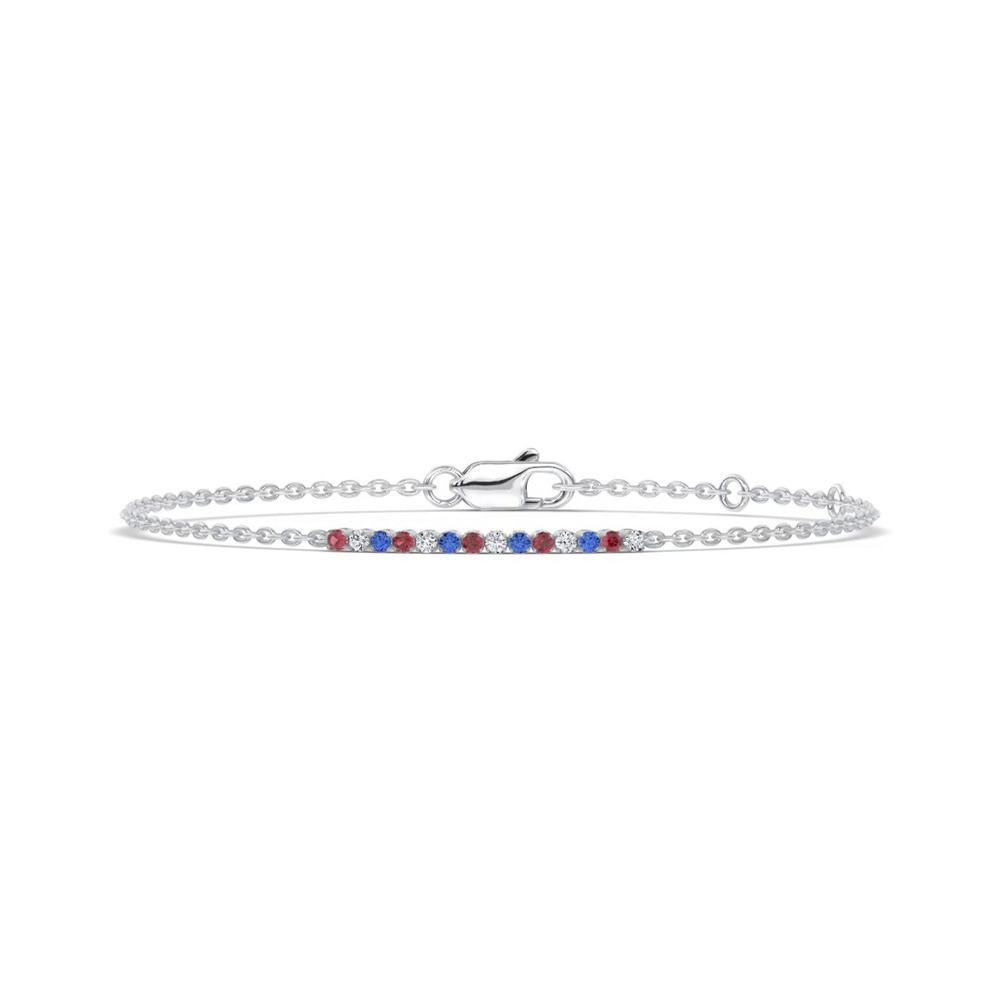 360 degree view of Petite Americana Tennis Chain Silver Bracelet (0.50 ct. tw.)