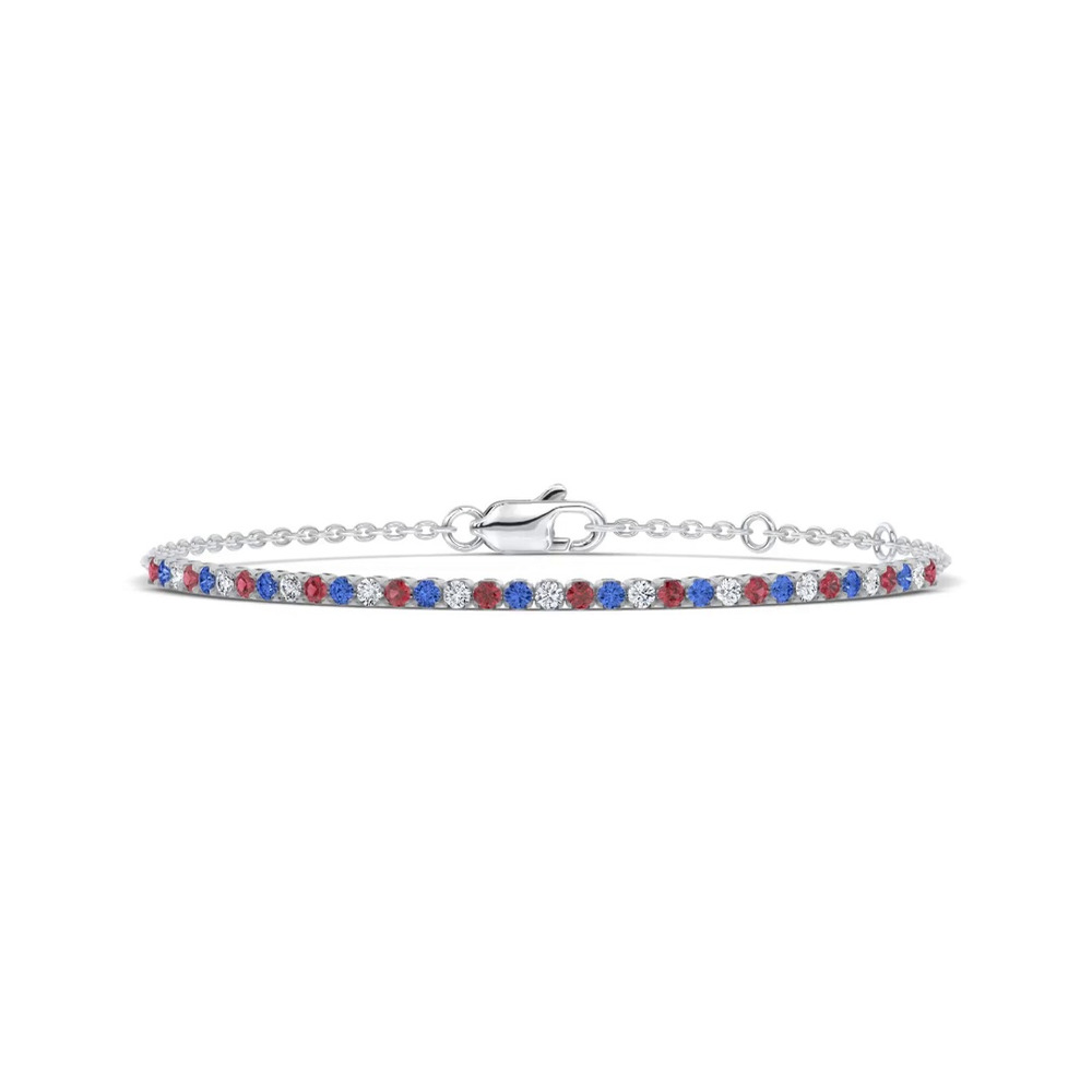 360 degree view of Americana Tennis Chain Bracelet