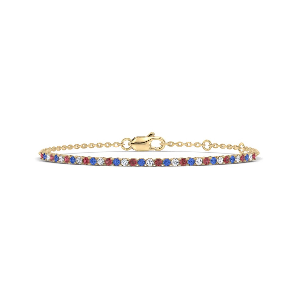 360 degree view of Americana Tennis Chain Bracelet