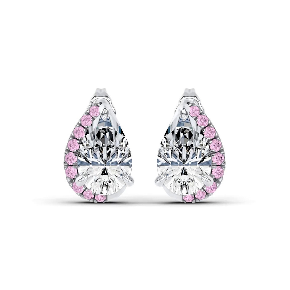 360 degree view of Lab Pink Sapphire Sweep Earrings by Christian Siriano