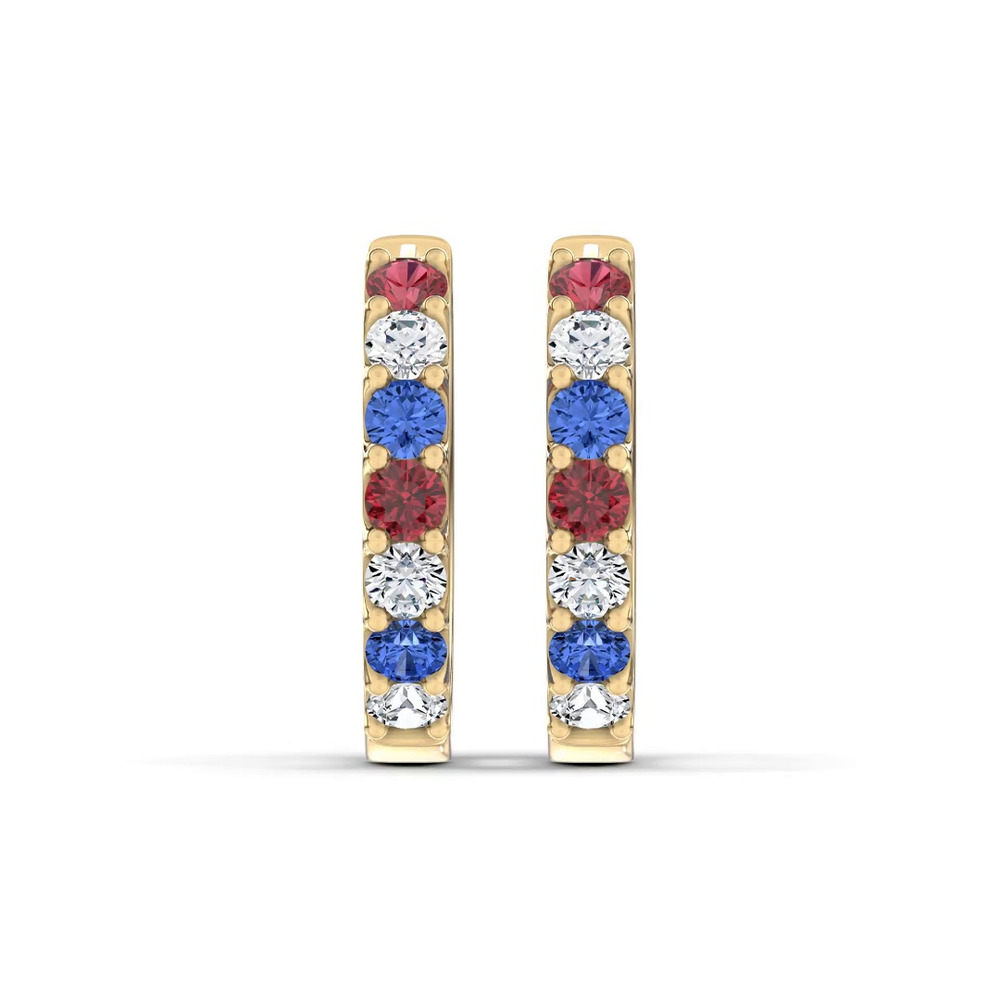 360 degree view of Americana Huggie Vermeil Earrings