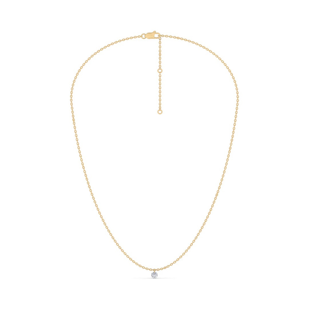 360 degree view of Floating Lab Diamond Solitaire Necklace