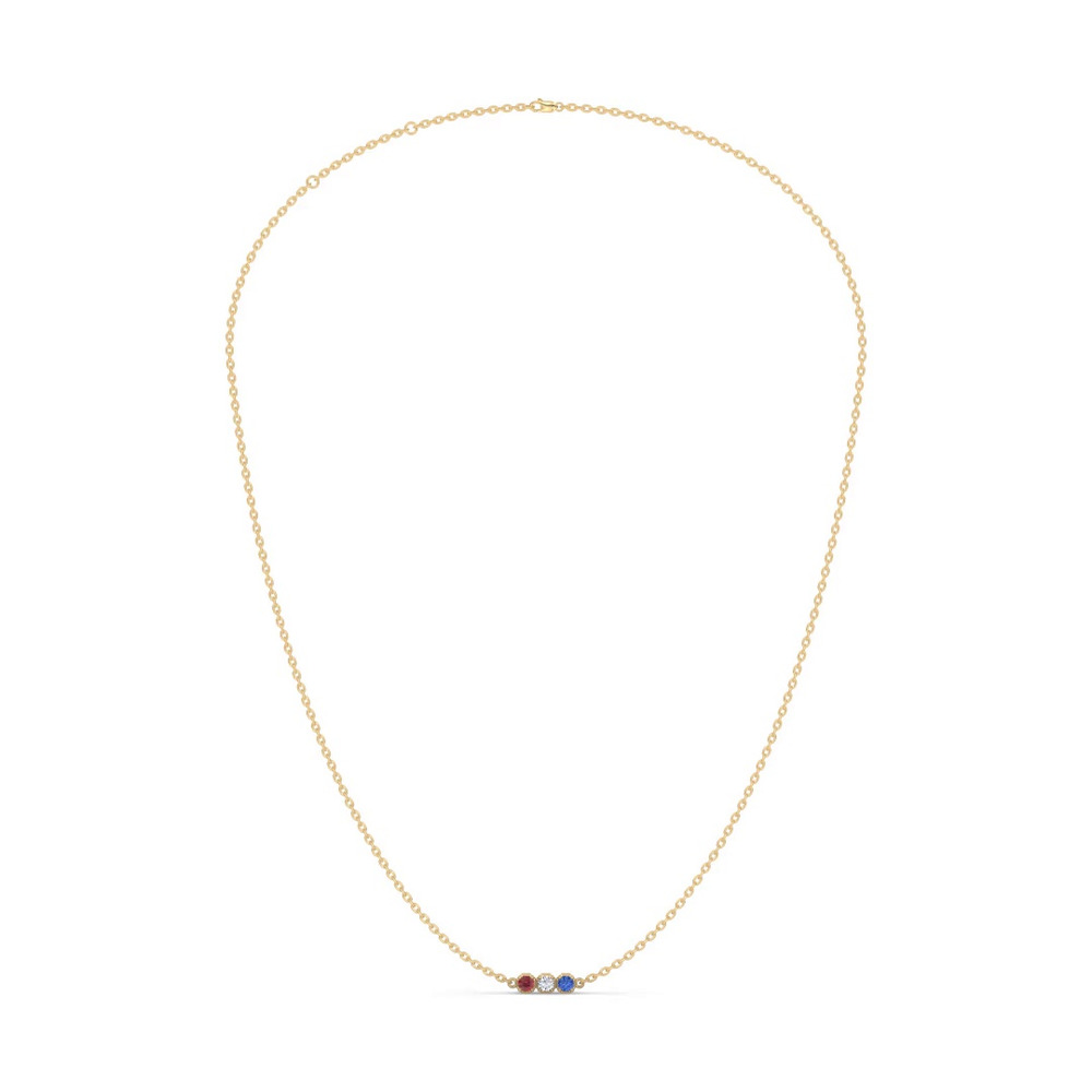 360 degree view of Americana Three-Stone Lab Diamond Vermeil Necklace