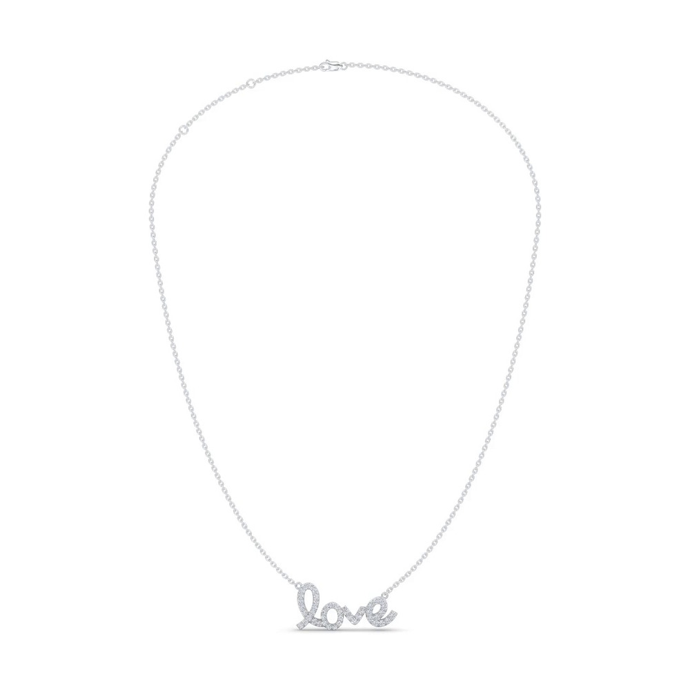 360 degree view of Love Lab Diamond Silver Necklace