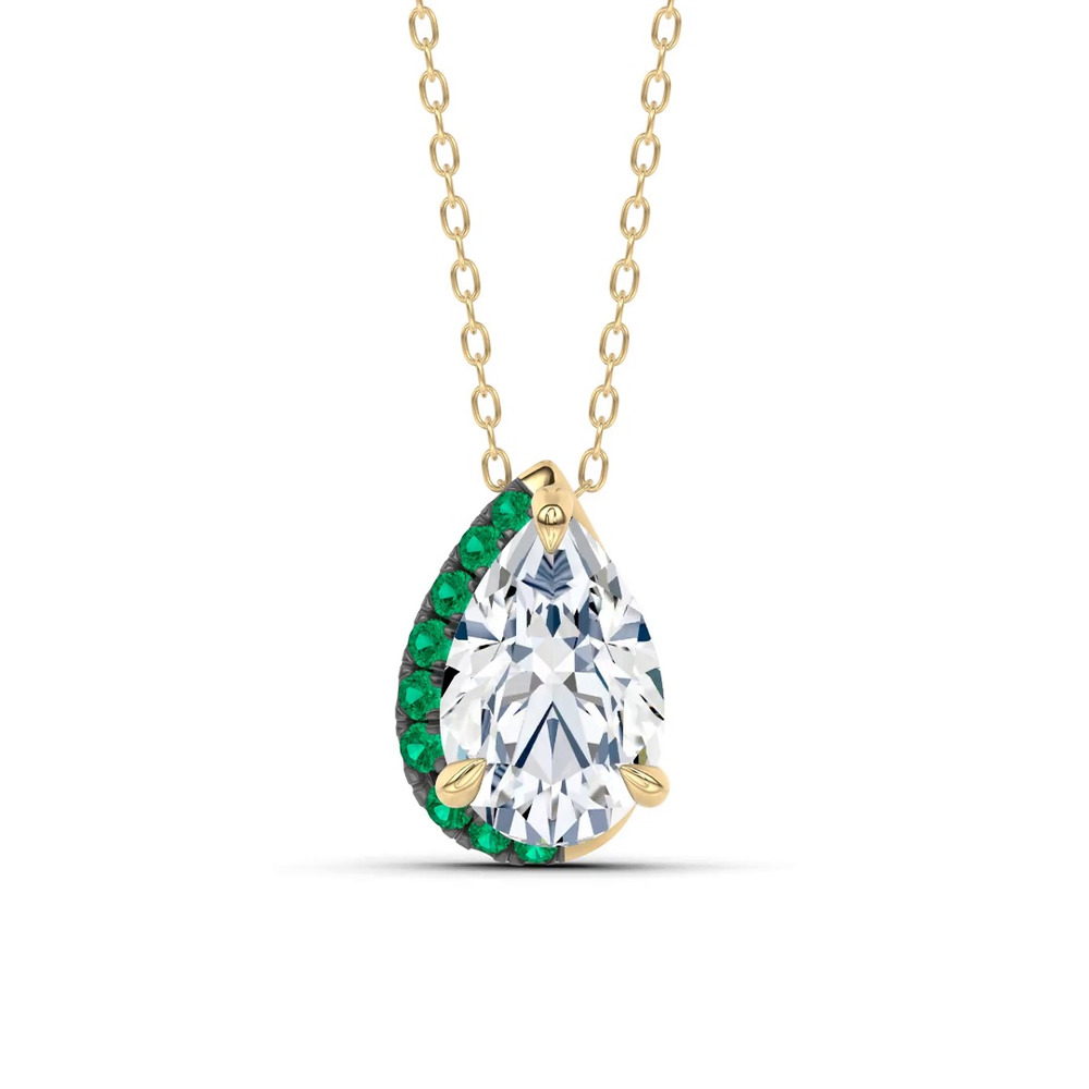 360 degree view of Lab Emerald Sweep Pendant by Christian Siriano (3 ct. tw.)