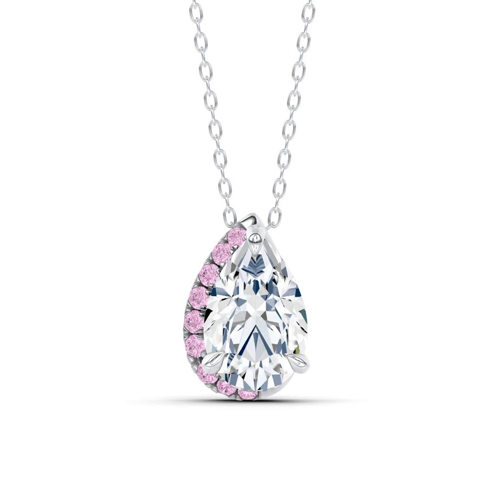360 degree view of Lab Pink Sapphire Sweep Pendant by Christian Siriano (3 ct. tw.)
