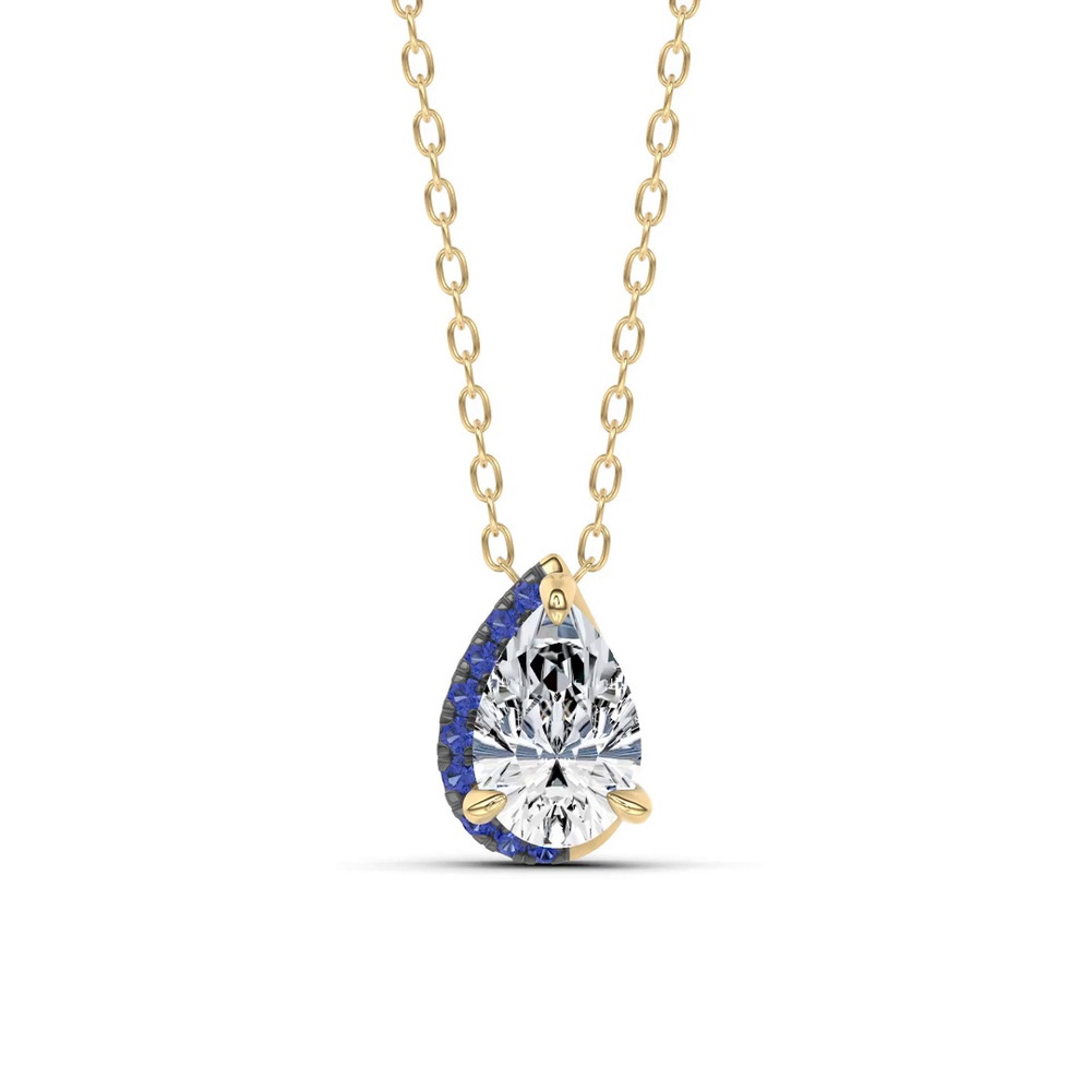 360 degree view of Lab Sapphire Sweep Pendant by Christian Siriano (1 ct. tw.)