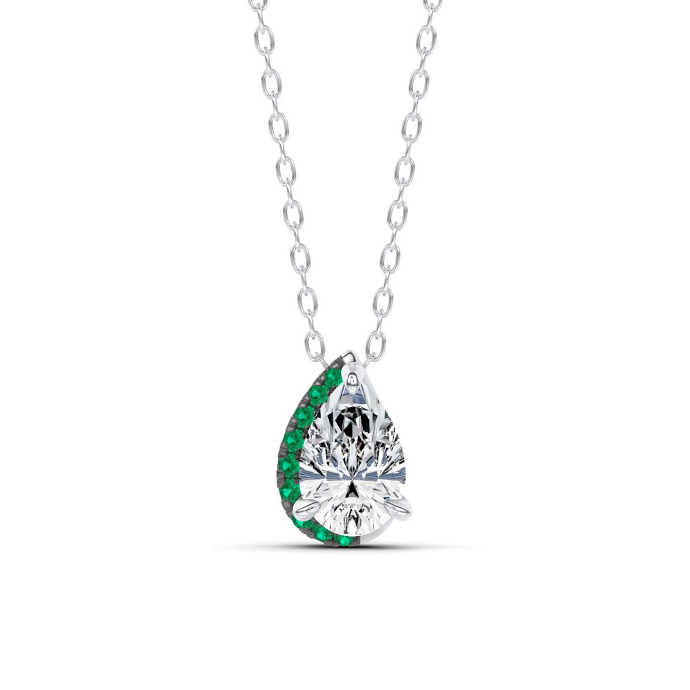 360 degree view of Lab Emerald Sweep Pendant by Christian Siriano (1 ct. tw.)