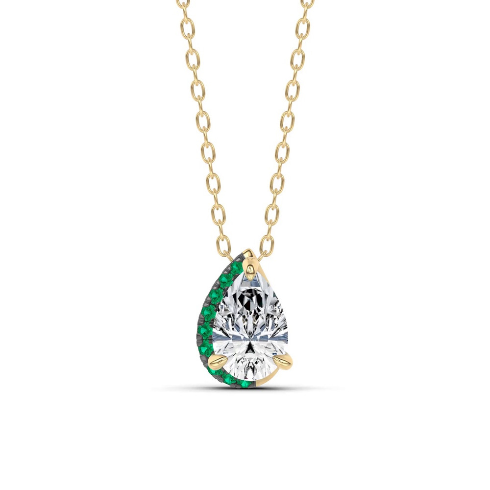 360 degree view of Lab Emerald Sweep Pendant by Christian Siriano (1 ct. tw.)
