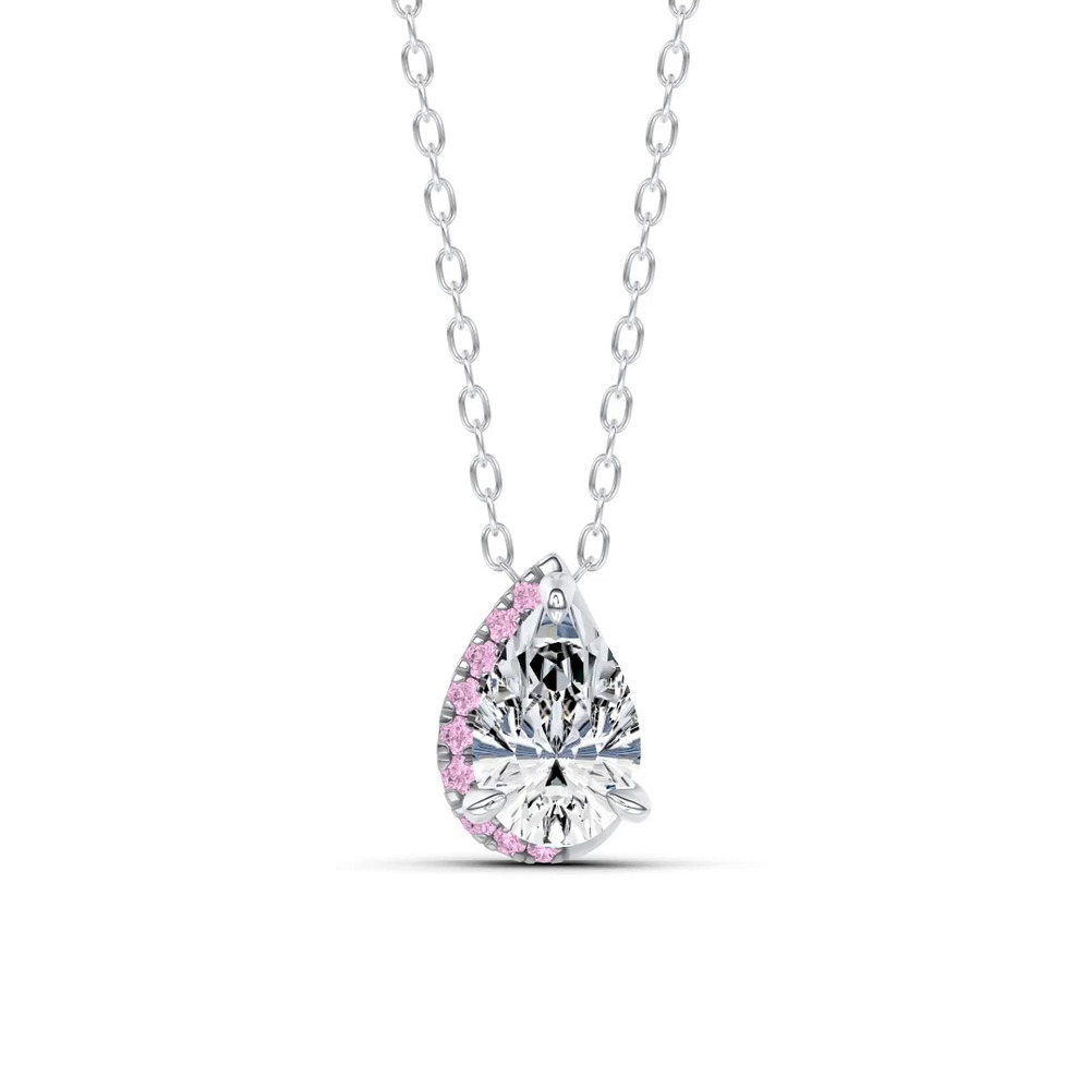 360 degree view of Lab Pink Sapphire Sweep Pendant by Christian Siriano (1 ct. tw.)