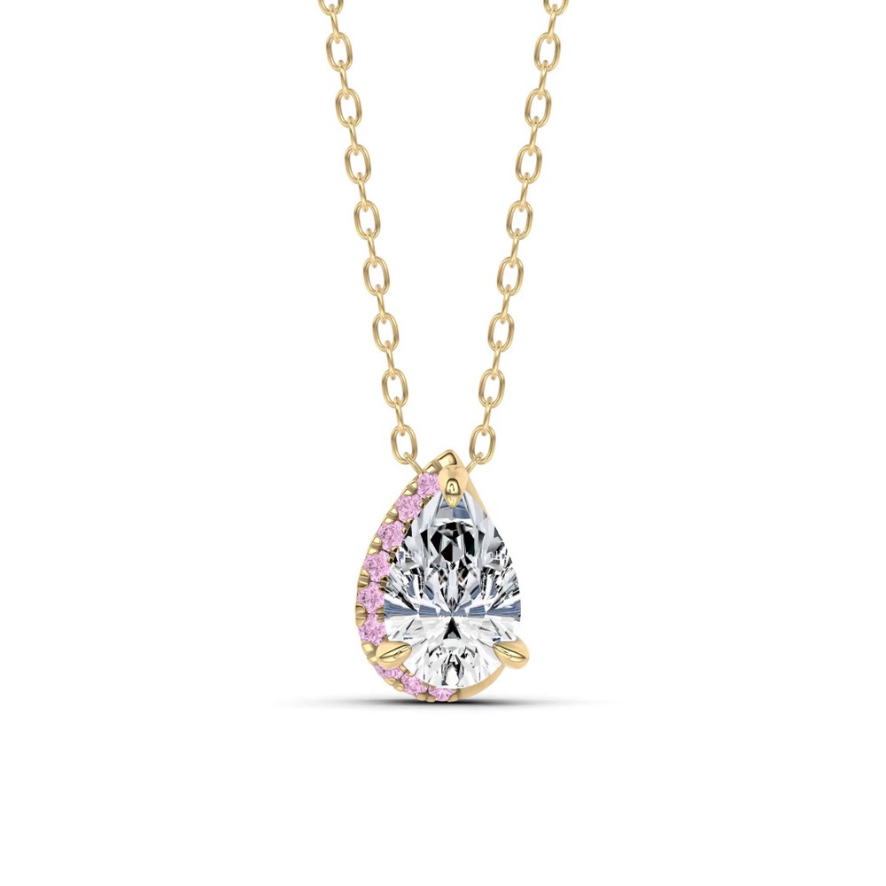 360 degree view of Lab Pink Sapphire Sweep Pendant by Christian Siriano (1 ct. tw.)