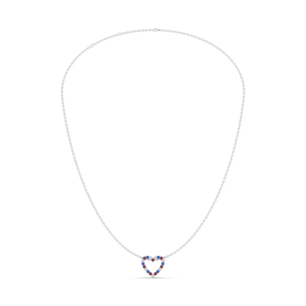 360 degree view of Americana Heart Lab Diamond Necklace