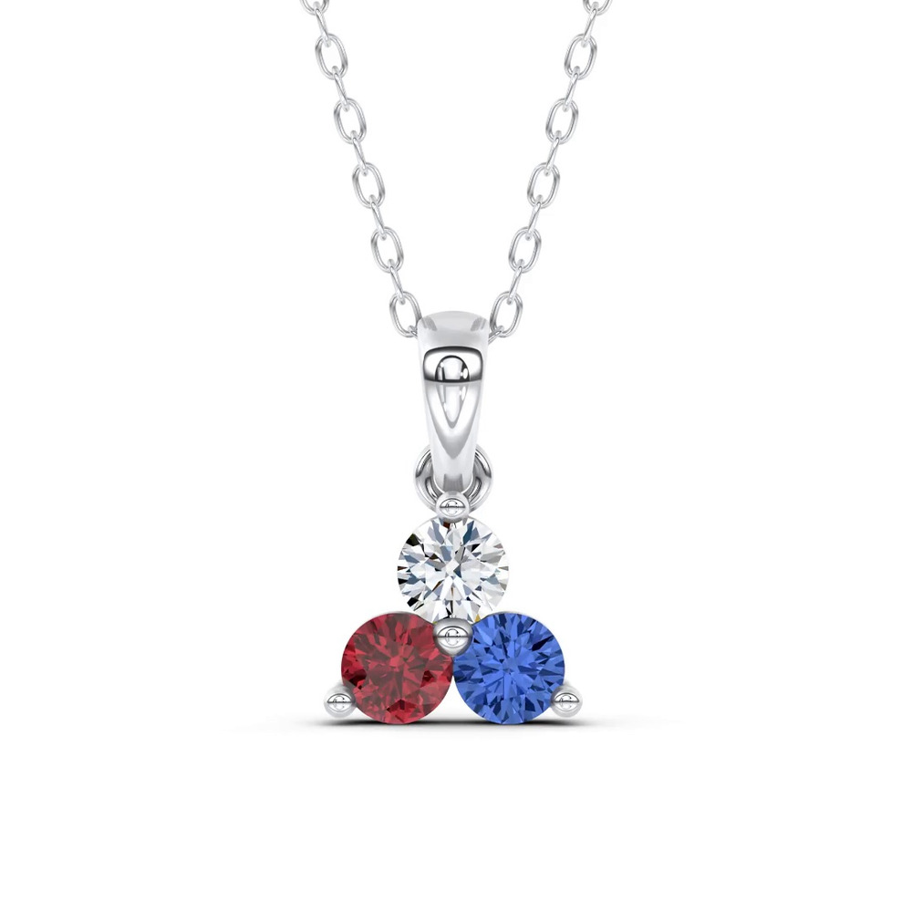 360 degree view of Americana Trio Lab Diamond Necklace