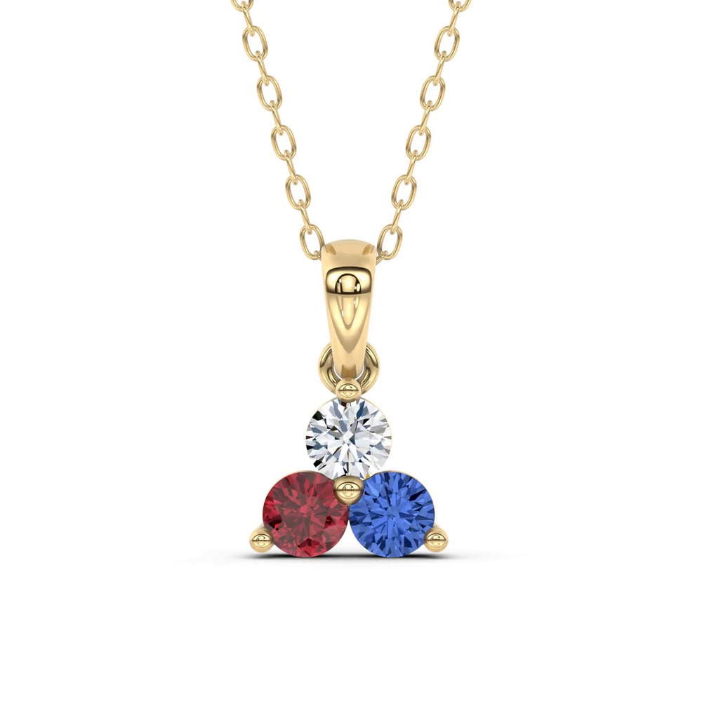 360 degree view of Americana Trio Lab Diamond Necklace