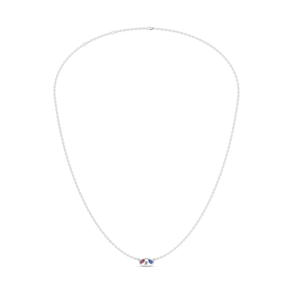 360 degree view of Americana Mixed Shape Lab Diamond Necklace