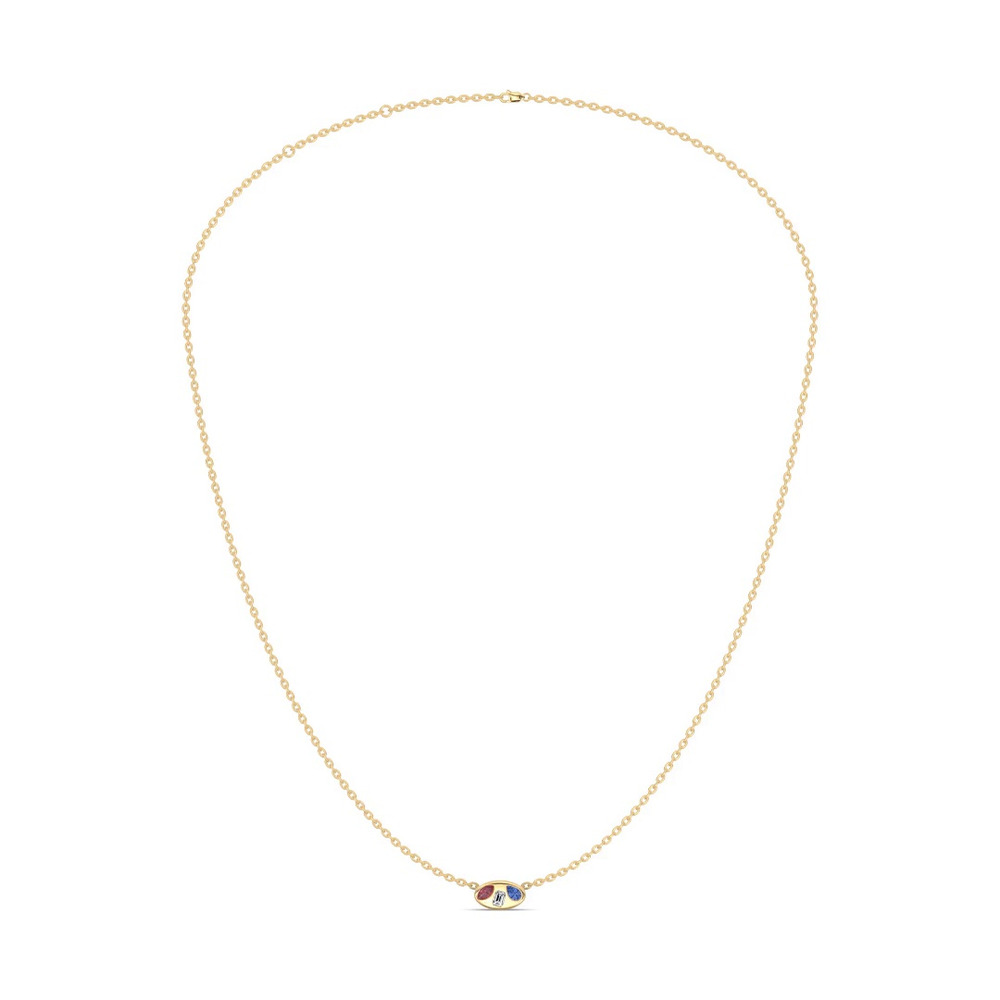 360 degree view of Americana Mixed Shape Lab Diamond Necklace