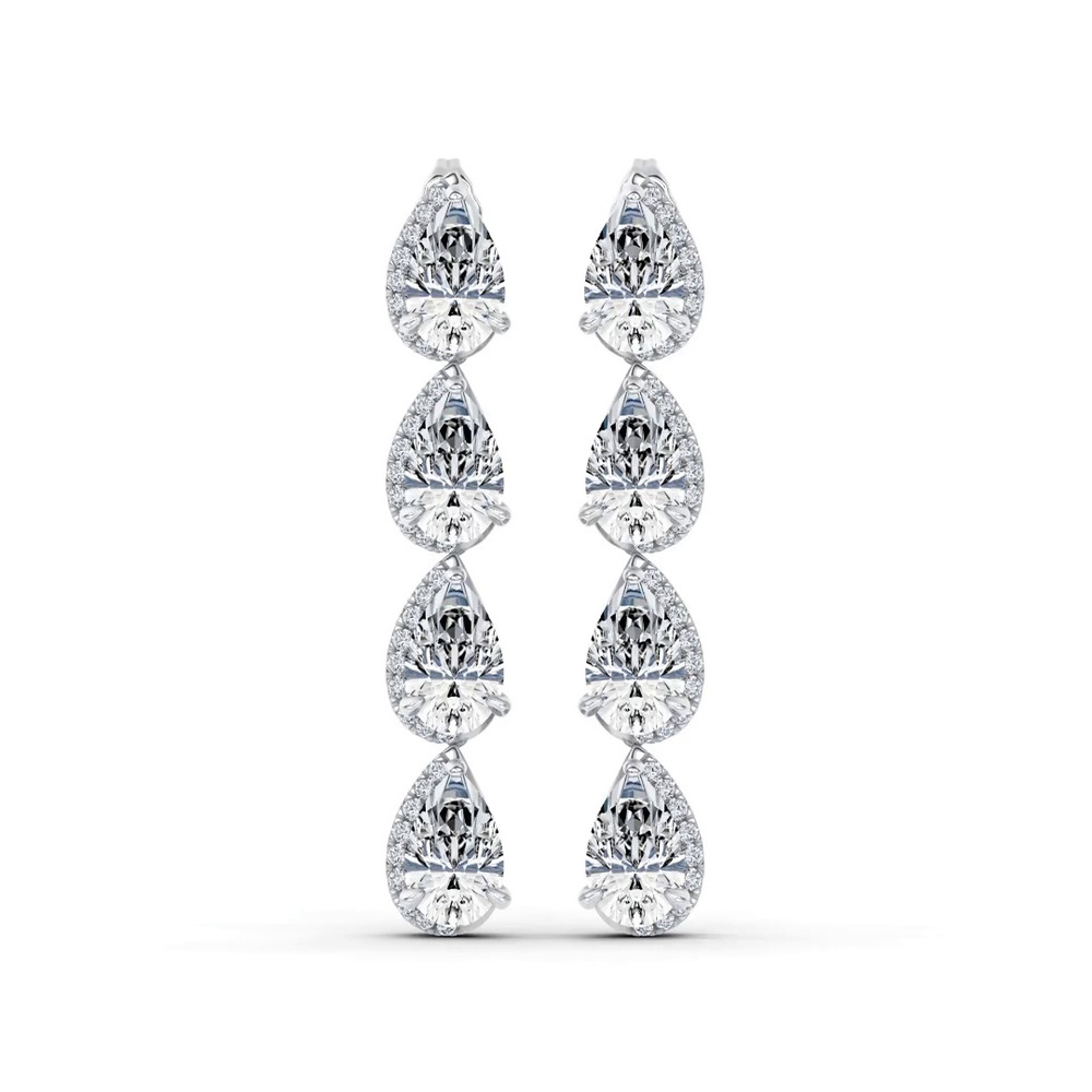 360 degree view of Lab Diamond Sweep Drop Earrings by Christian Siriano