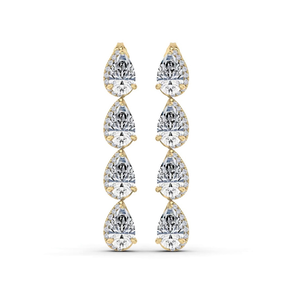 360 degree view of Lab Diamond Sweep Drop Earrings by Christian Siriano