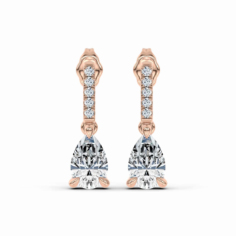 360 degree view of Pear Lab Diamond Link Drop Earrings (1 ct.tw.)