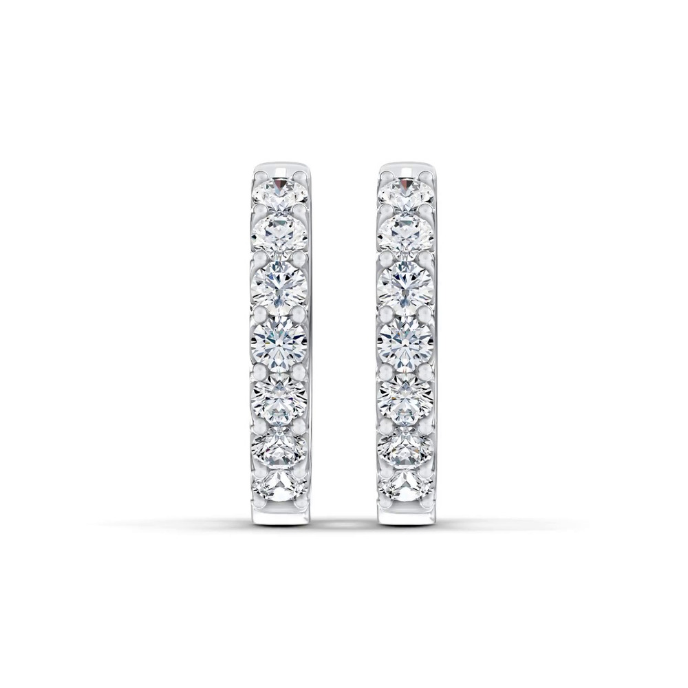 360 degree view of Lab Diamond Huggie Earrings