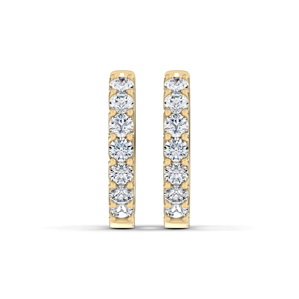 360 degree view of Lab Diamond Huggie Vermeil Earrings