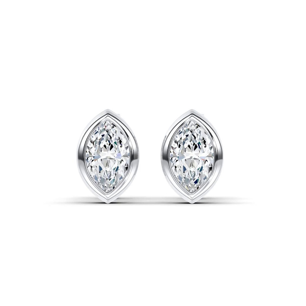360 degree view of Maravina Marquise Bezel Lab Diamond Stud Earrings by Christian Siriano (.32 ct. tw.)