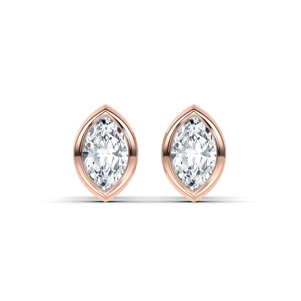 360 degree view of Maravina Marquise Bezel Lab Diamond Stud Earrings by Christian Siriano (.32 ct. tw.)