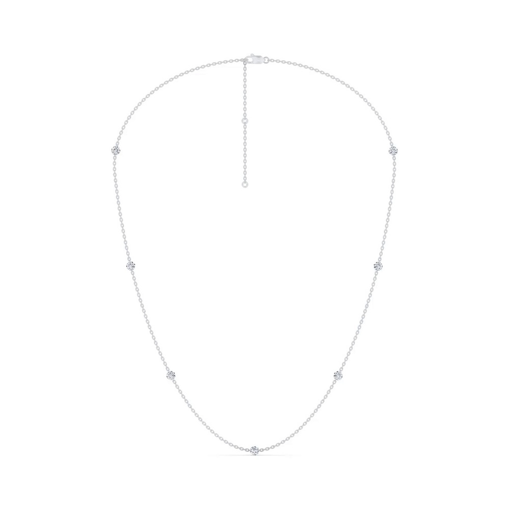 360 degree view of Floating Lab Diamond Station Necklace