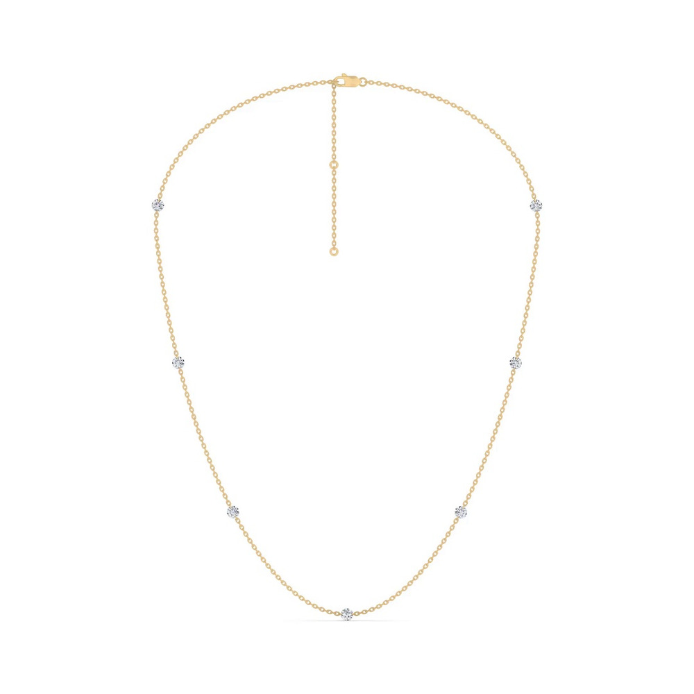 360 degree view of Floating Lab Diamond Station Necklace
