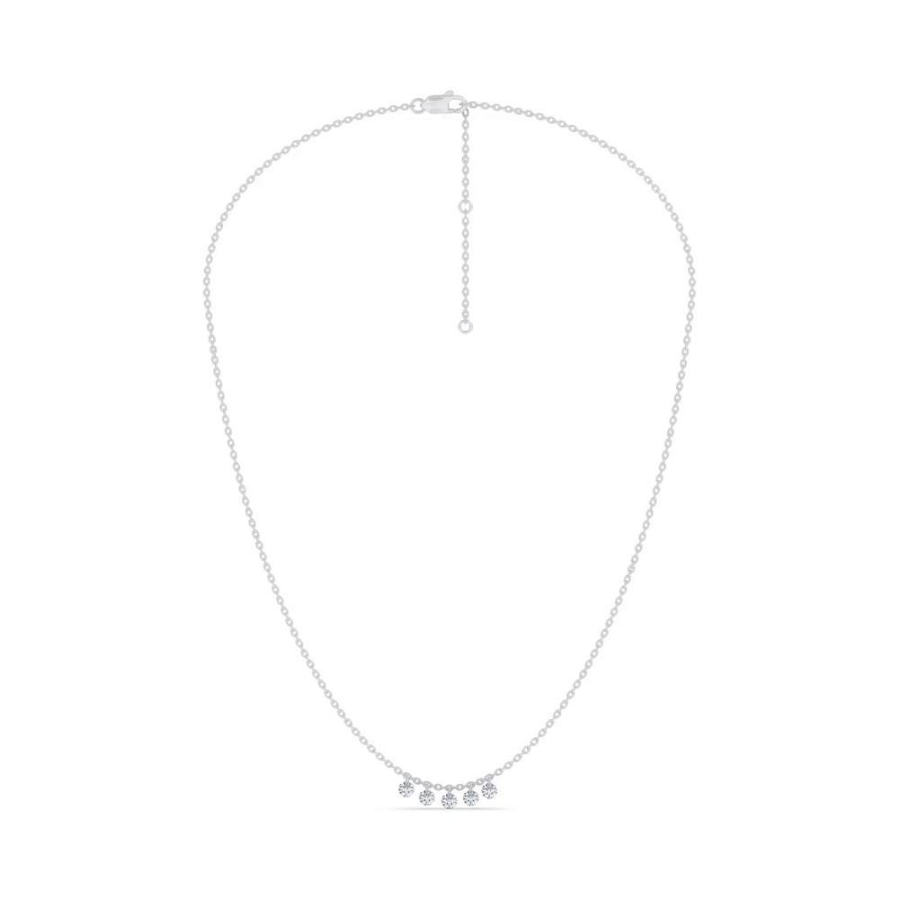 360 degree view of Floating Lab Diamond Multi Drop Necklace