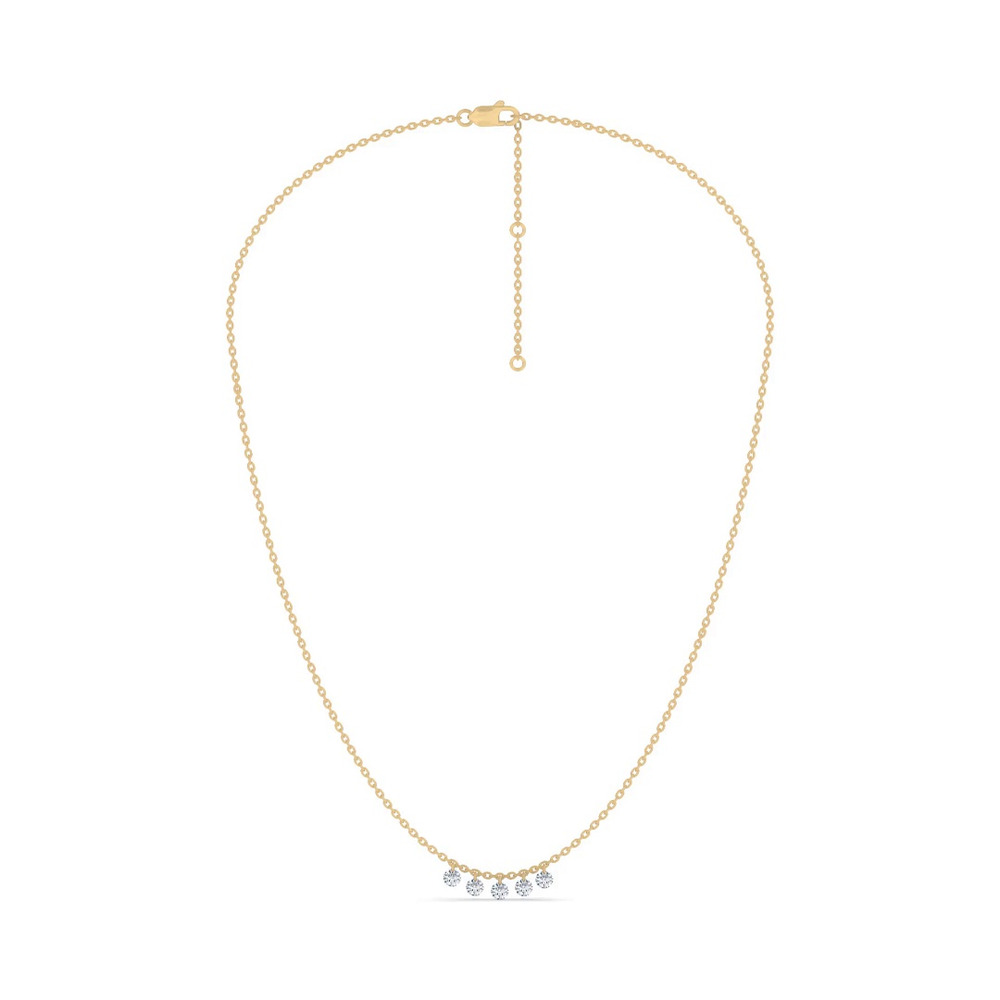360 degree view of Floating Lab Diamond Multi Drop Necklace