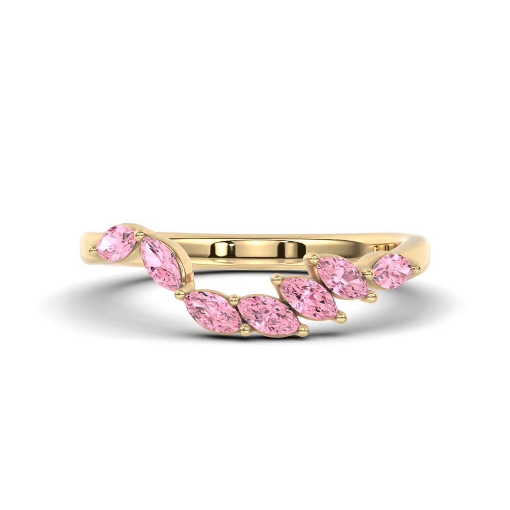 360 degree view of Envol Pink Sapphire Contoured Lab Band by Christian Siriano