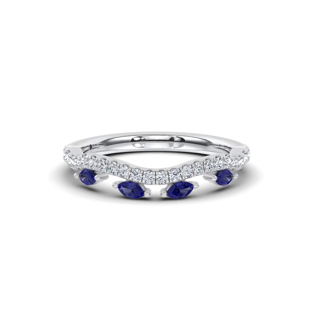 360 degree view of Embellis Sapphire Band by Christian Siriano