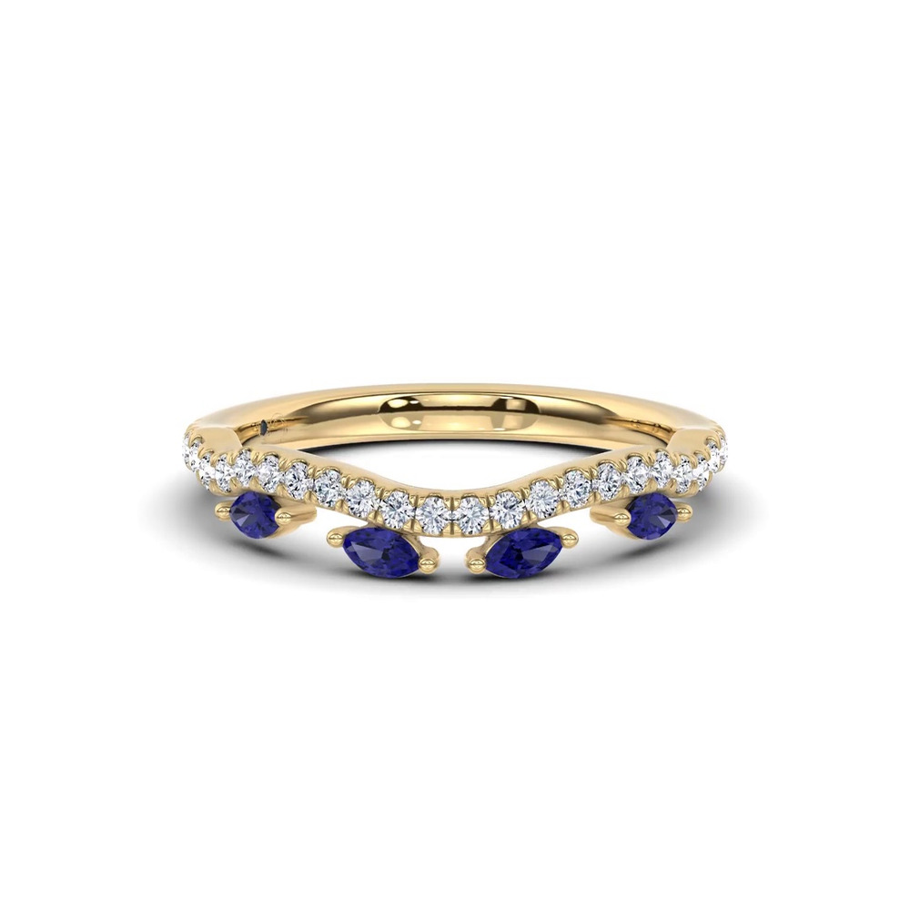 360 degree view of Embellis Sapphire Lab Band by Christian Siriano